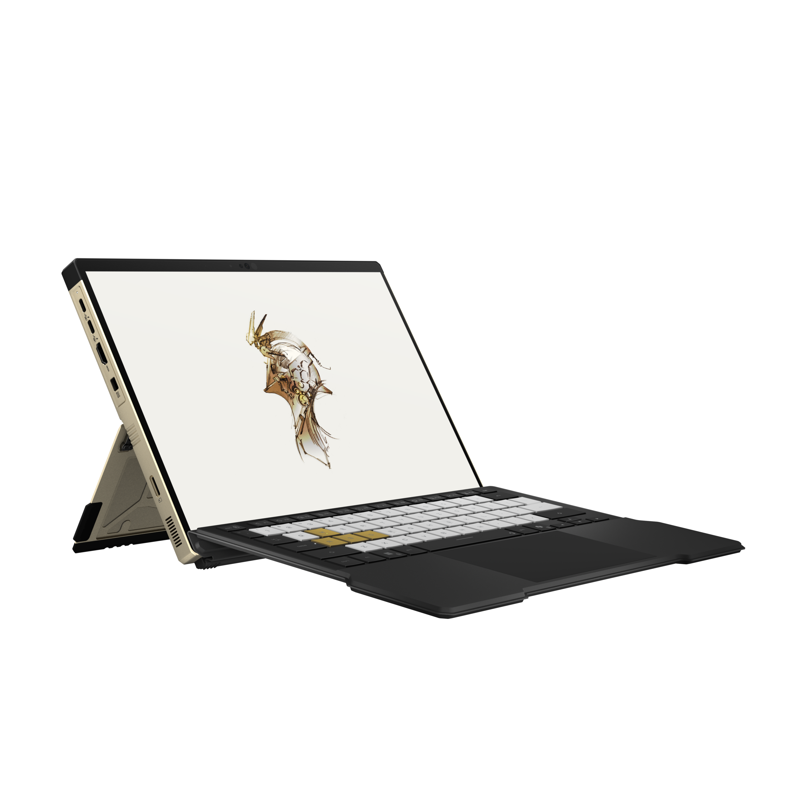ROG Flow Z13-KJP_side view of the Z13-KJP with screen visible