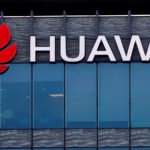 FILE PHOTO: Huawei logo at Huawei Technologies France in Boulogne-Billancourt