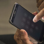Businessman using his mobile phone