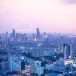 View of Bangkok City at sunset