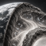 Corte transversal de la Tierra y magma