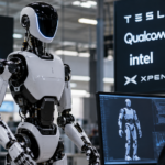 Laboratorio de robótica con androide humanoide