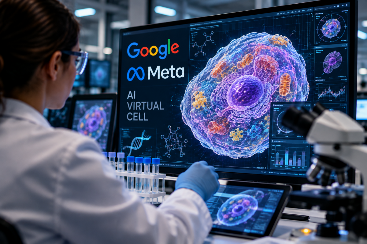 Laboratorio futurista de células virtuales