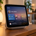 Pantalla inteligente en un hogar acogedor