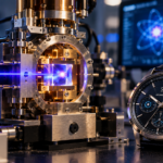 Reloj atómico en laboratorio cuántico