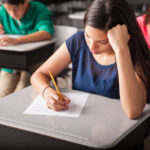 Taking a test in high school
